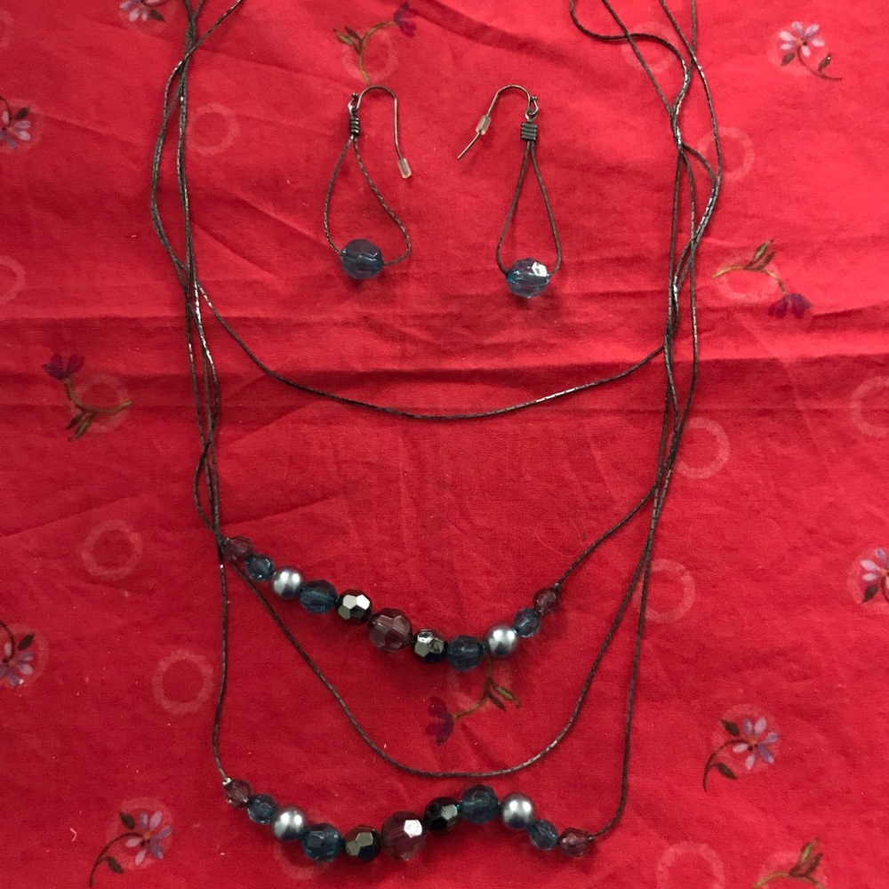 Teal & Gray Beaded Gift Set